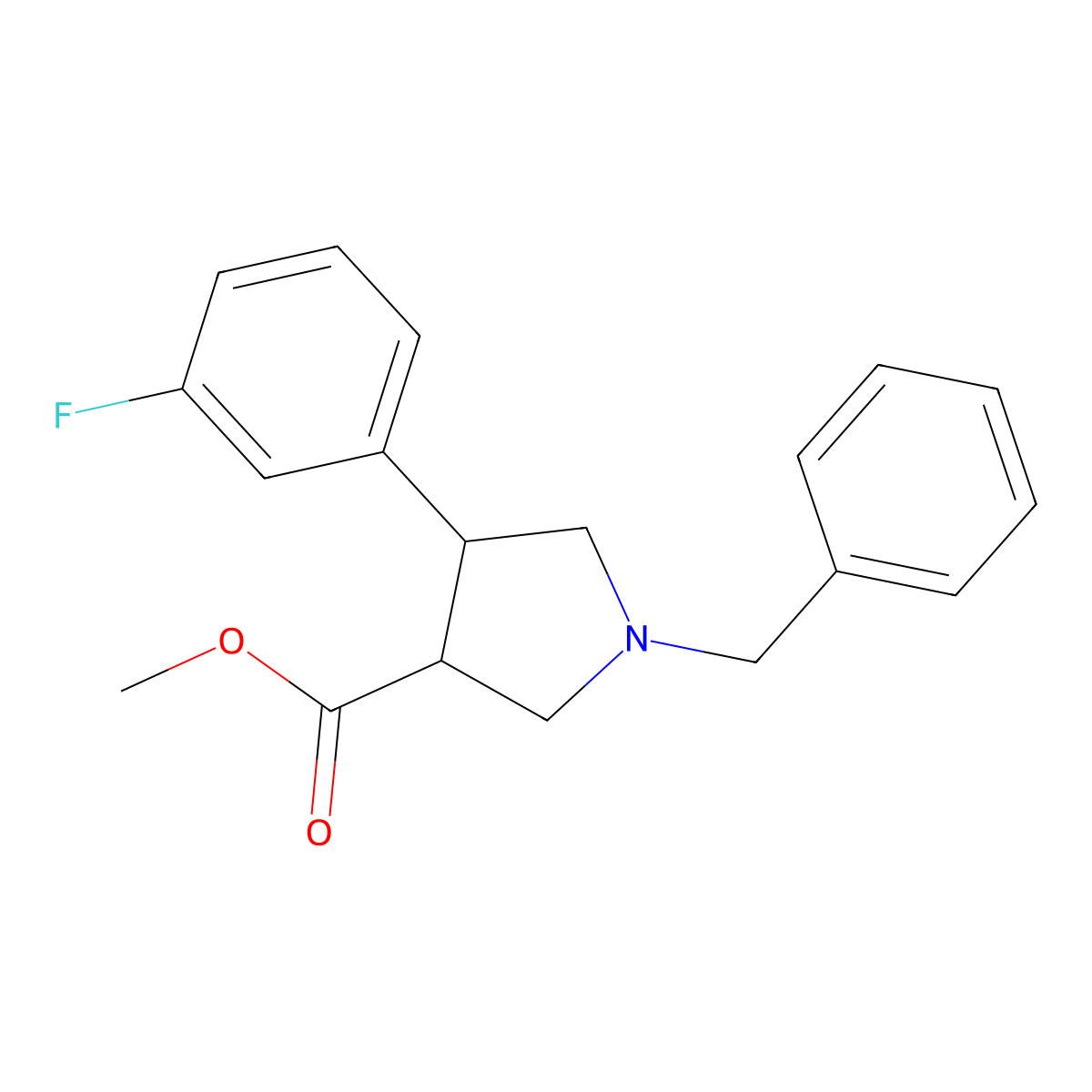 Methyl 1-benzyl-4-(3-fluorophenyl)pyrrolidine-3-carboxylate molecular structure, CAS 698358-91-7