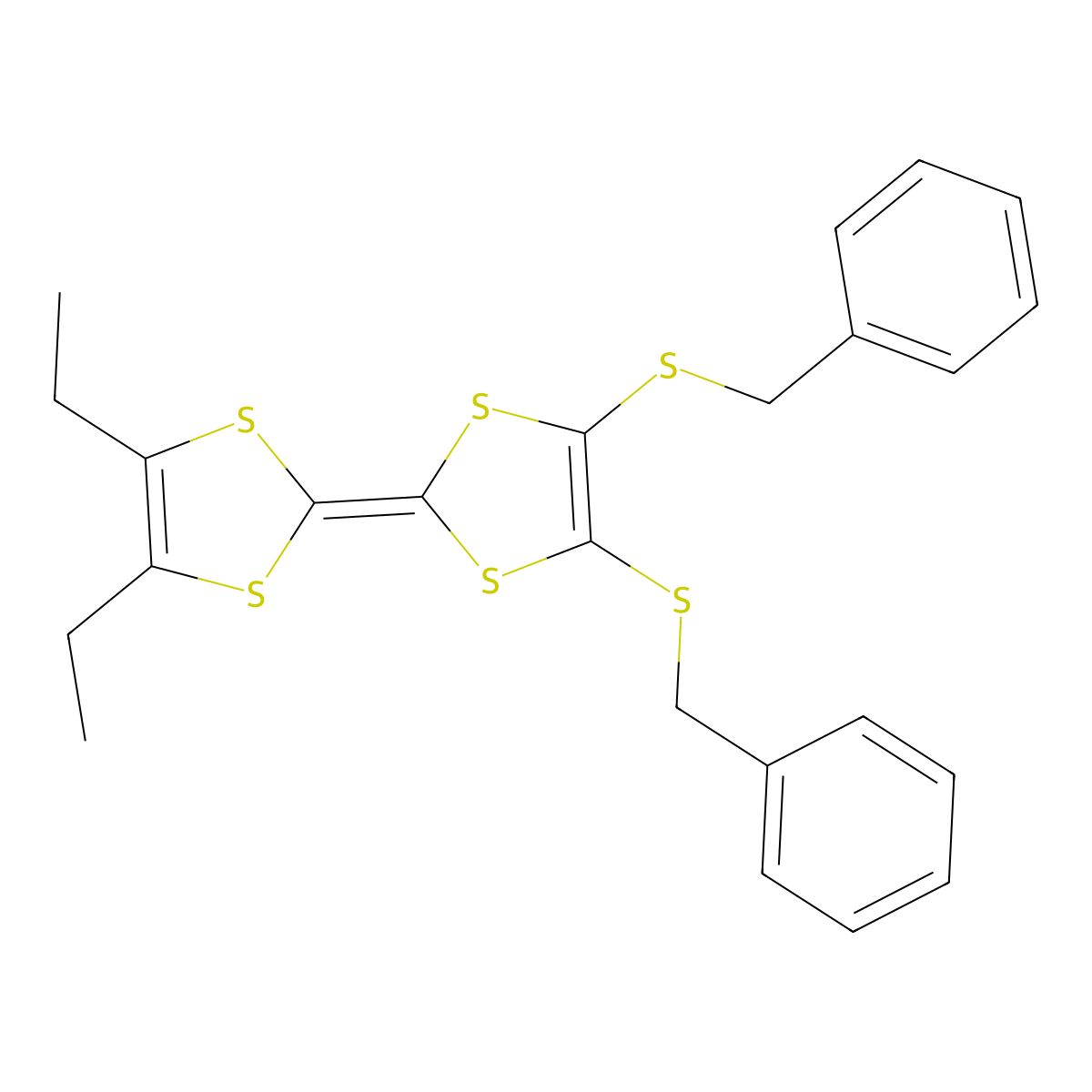 Diethyl bis-(benzylthio)tetrathiafulvalene molecular structure, CAS 698359-01-2