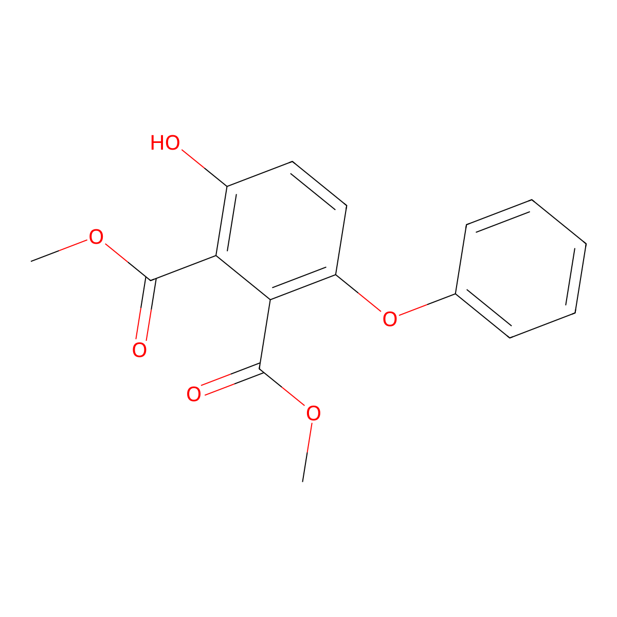 1,2-Benzenedicarboxylic acid, 3-hydroxy-6-phenoxy-, dimethyl ester molecular structure, CAS 69836-72-2