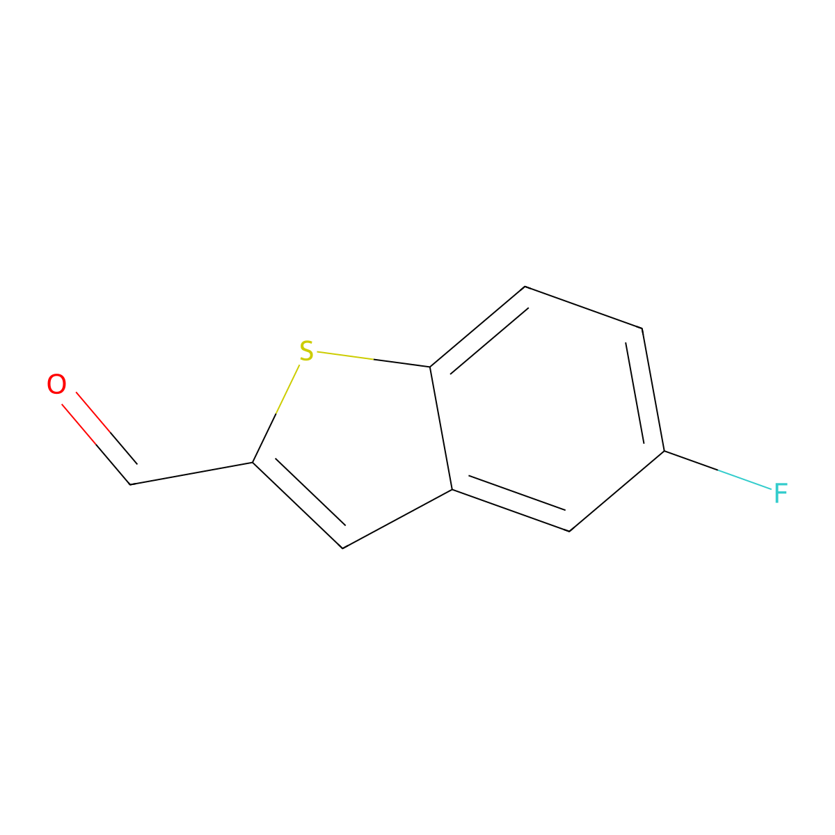 5-Fluoro-1-benzothiophene-2-carbaldehyde molecular structure, CAS 698367-29-2