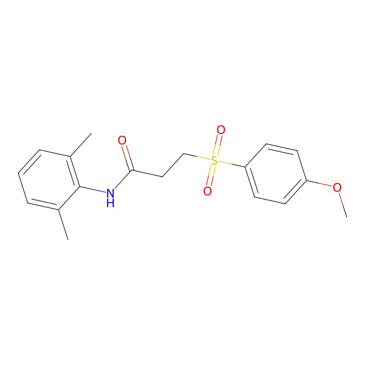 N-(2,6-dimethylphenyl)-3-[(4-methoxyphenyl)sulfonyl]propanamide molecular structure, CAS 698367-30-5