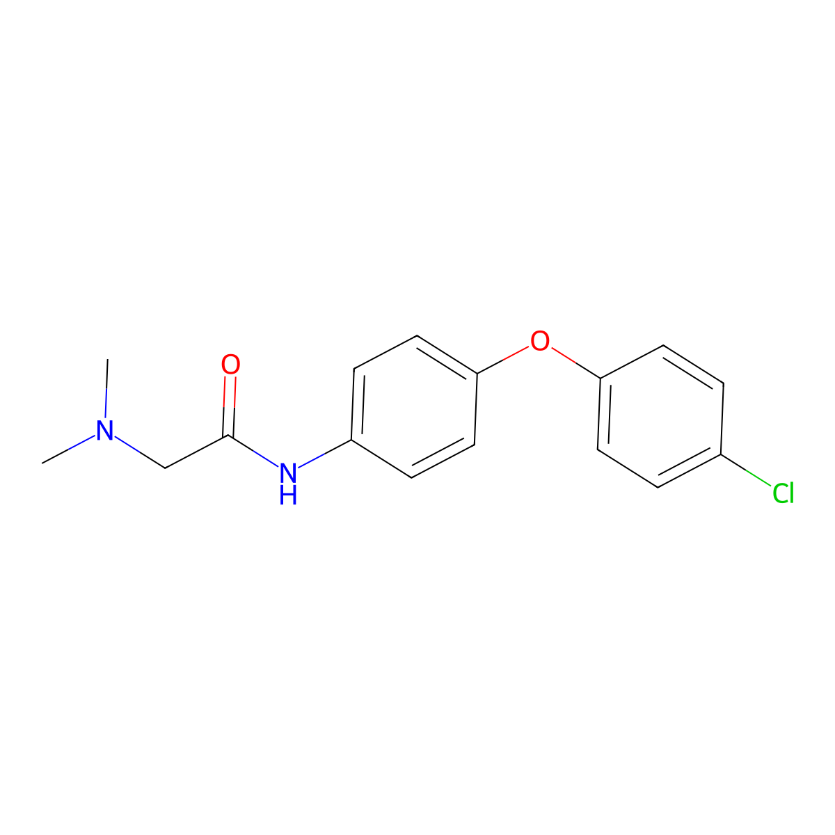 N-[4-(4-chlorophenoxy)phenyl]-2-(dimethylamino)acetamide molecular structure, CAS 69837-69-0