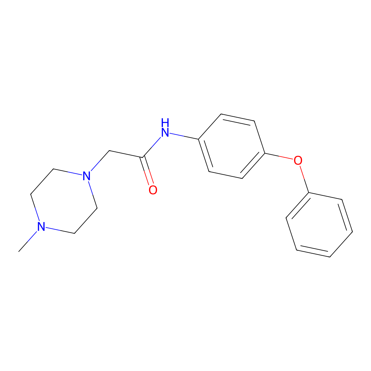 2-(4-methylpiperazin-1-yl)-N-(4-phenoxyphenyl)acetamide molecular structure, CAS 69837-92-9