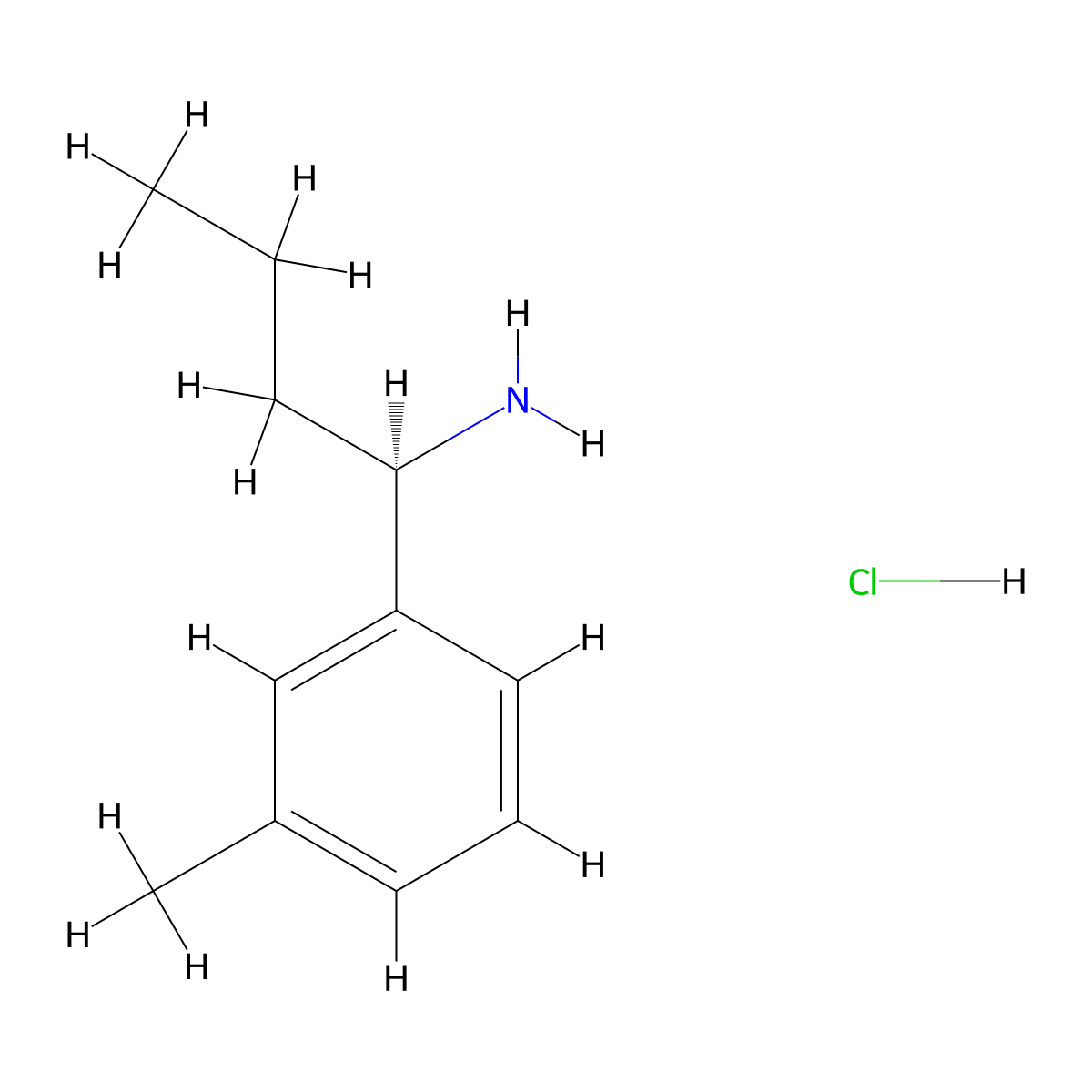(R)-1-(m-Tolyl)butan-1-amine hydrochloride molecular structure, CAS 698378-44-8