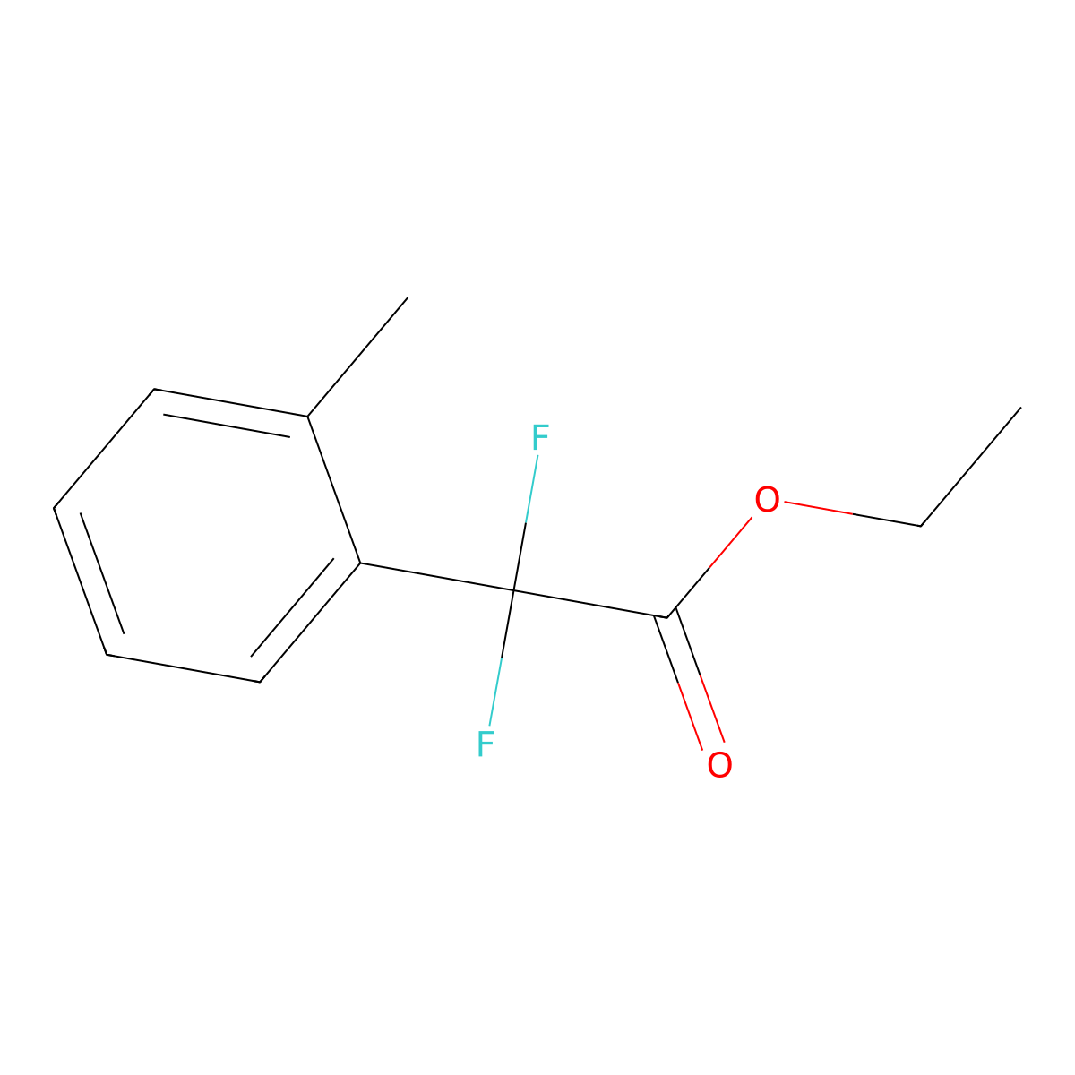 Ethyl difluoro(2-methylphenyl)acetate molecular structure, CAS 698378-71-1