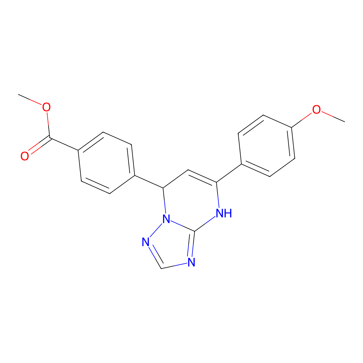 methyl 4-[5-(4-methoxyphenyl)-4H,7H-[1,2,4]triazolo[1,5-a]pyrimidin-7-yl]benzoate molecular structure, CAS 698378-78-8
