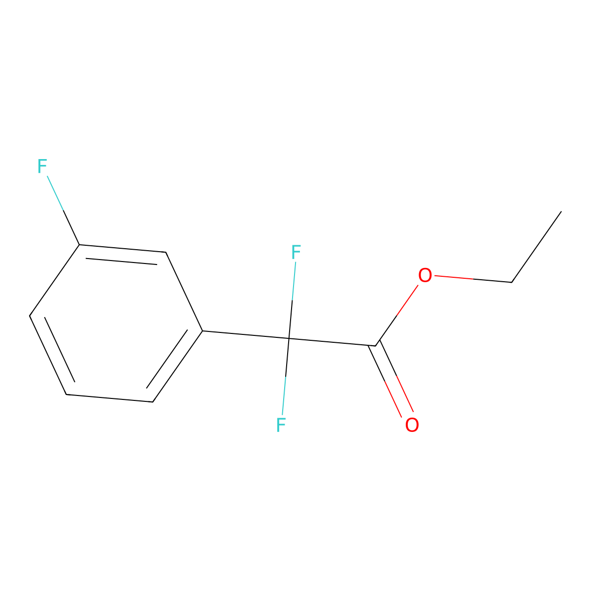 Ethyl 2,2-difluoro-2-(3-fluorophenyl)acetate molecular structure, CAS 698378-81-3