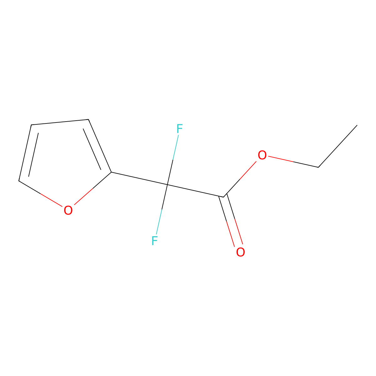 Ethyl 2,2-difluoro-2-(furan-2-yl)acetate molecular structure, CAS 698378-91-5