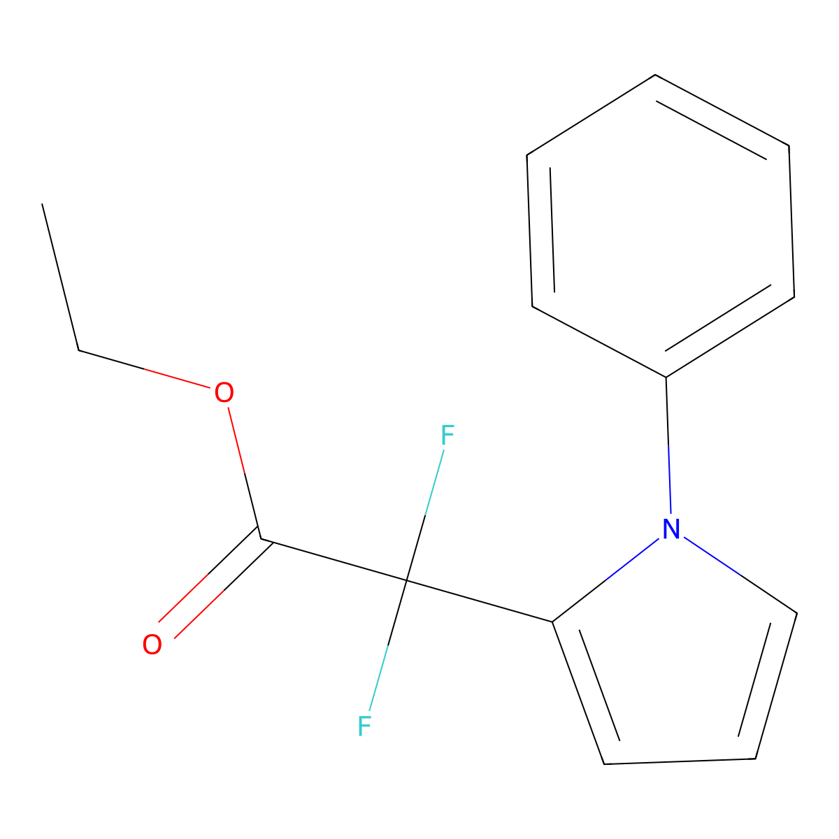 ethyl 2,2-difluoro-2-(1-phenyl-1H-pyrrol-2-yl)acetate molecular structure, CAS 698379-13-4