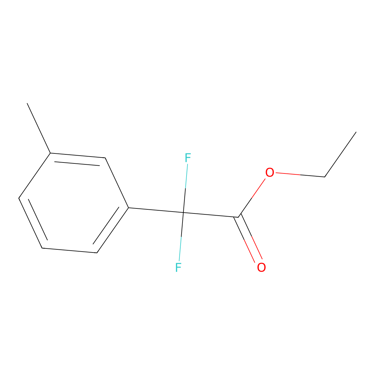 Ethyl difluoro(3-methylphenyl)acetate molecular structure, CAS 698379-26-9