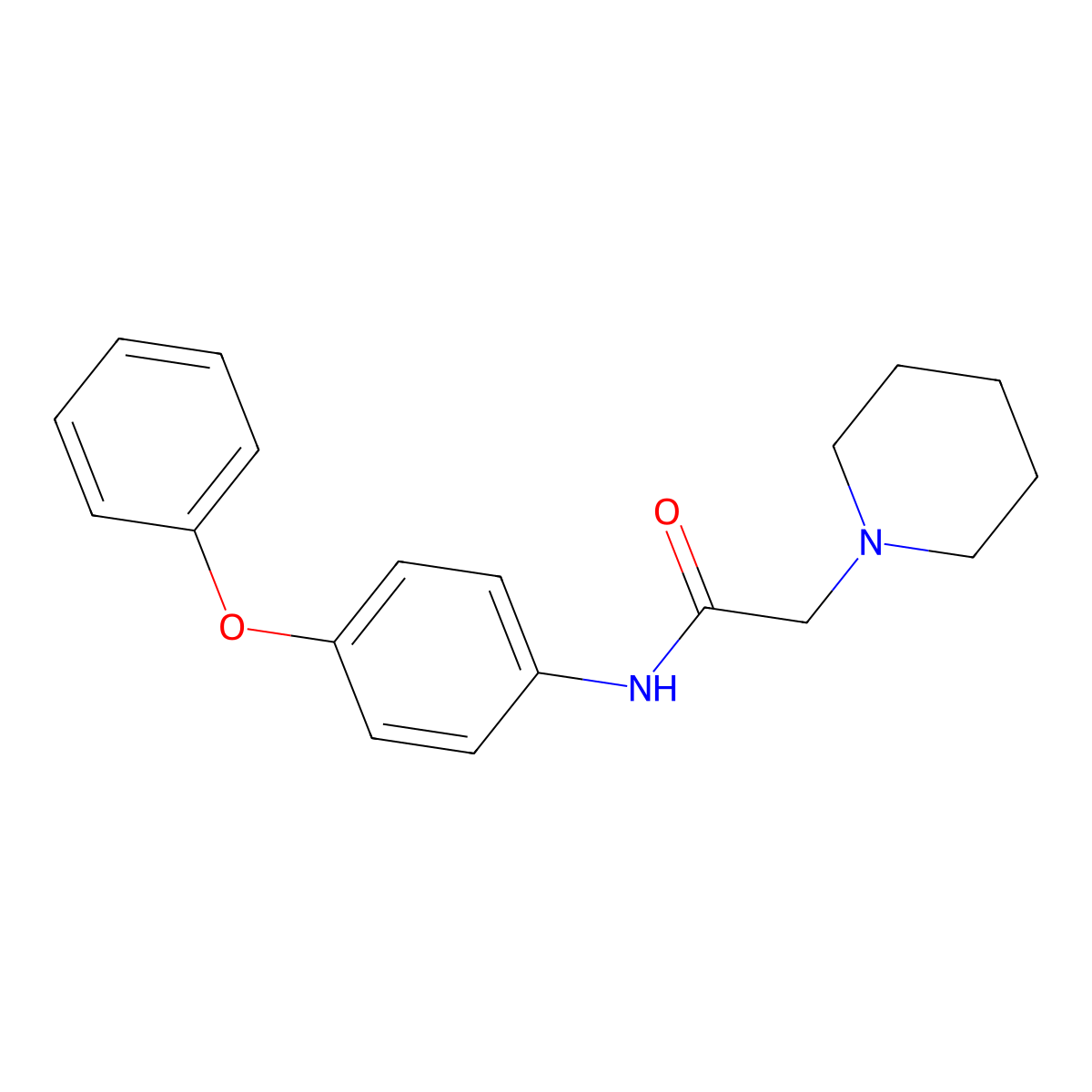 N-(4-Phenoxyphenyl)-2-(piperidin-1-yl)acetamide molecular structure, CAS 69838-04-6