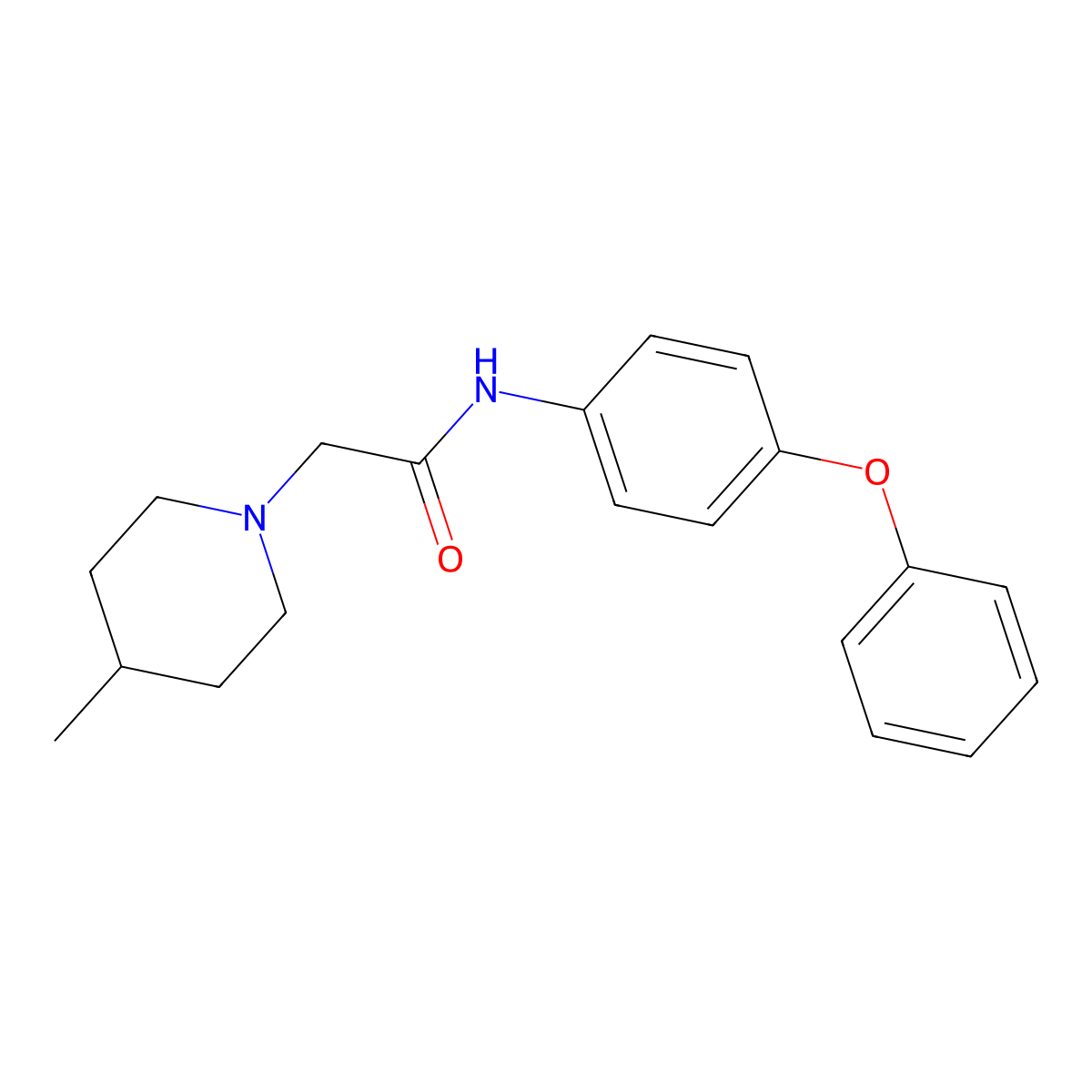 2-(4-methylpiperidin-1-yl)-N-(4-phenoxyphenyl)acetamide molecular structure, CAS 69838-39-7