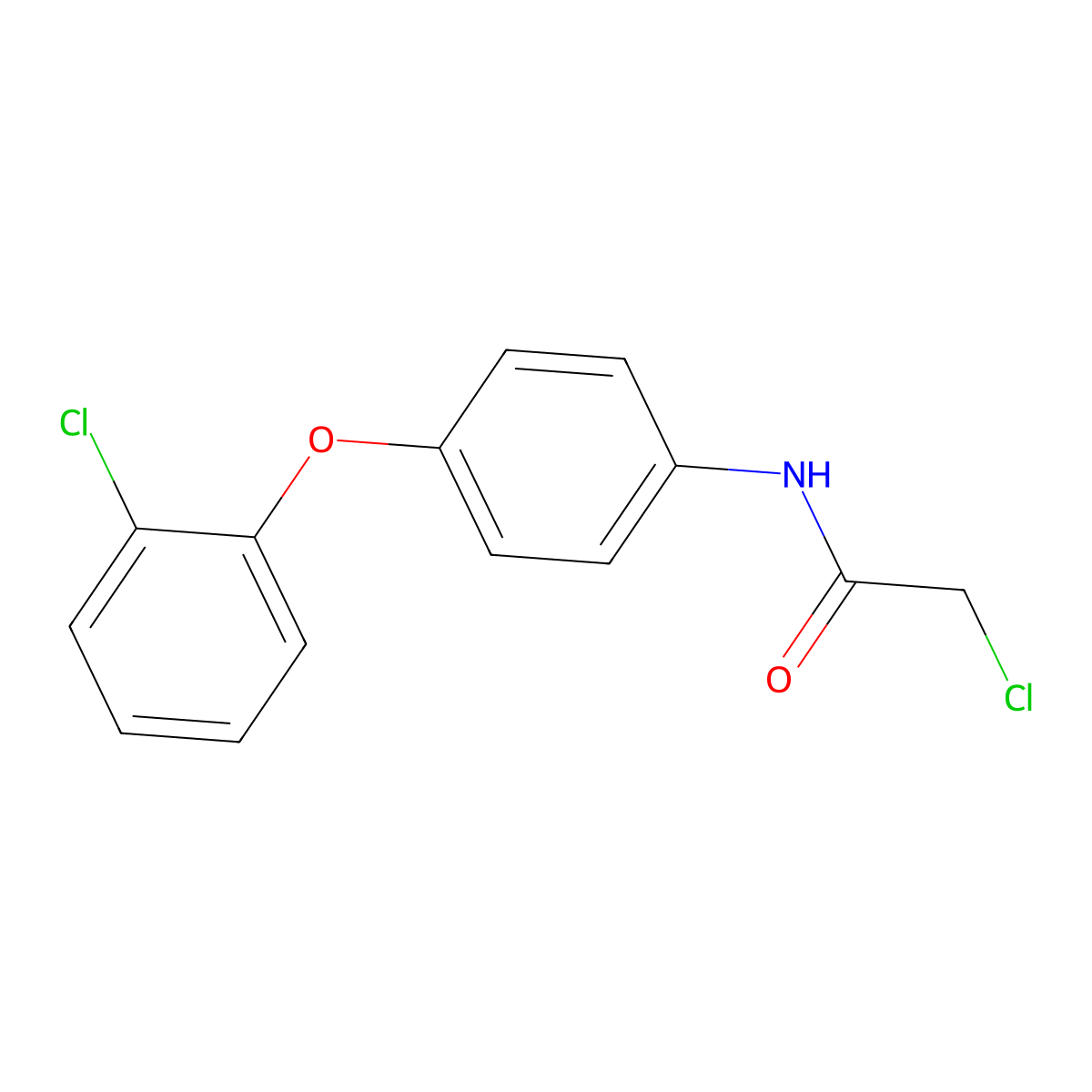2-chloro-N-[4-(2-chlorophenoxy)phenyl]acetamide molecular structure, CAS 69838-53-5