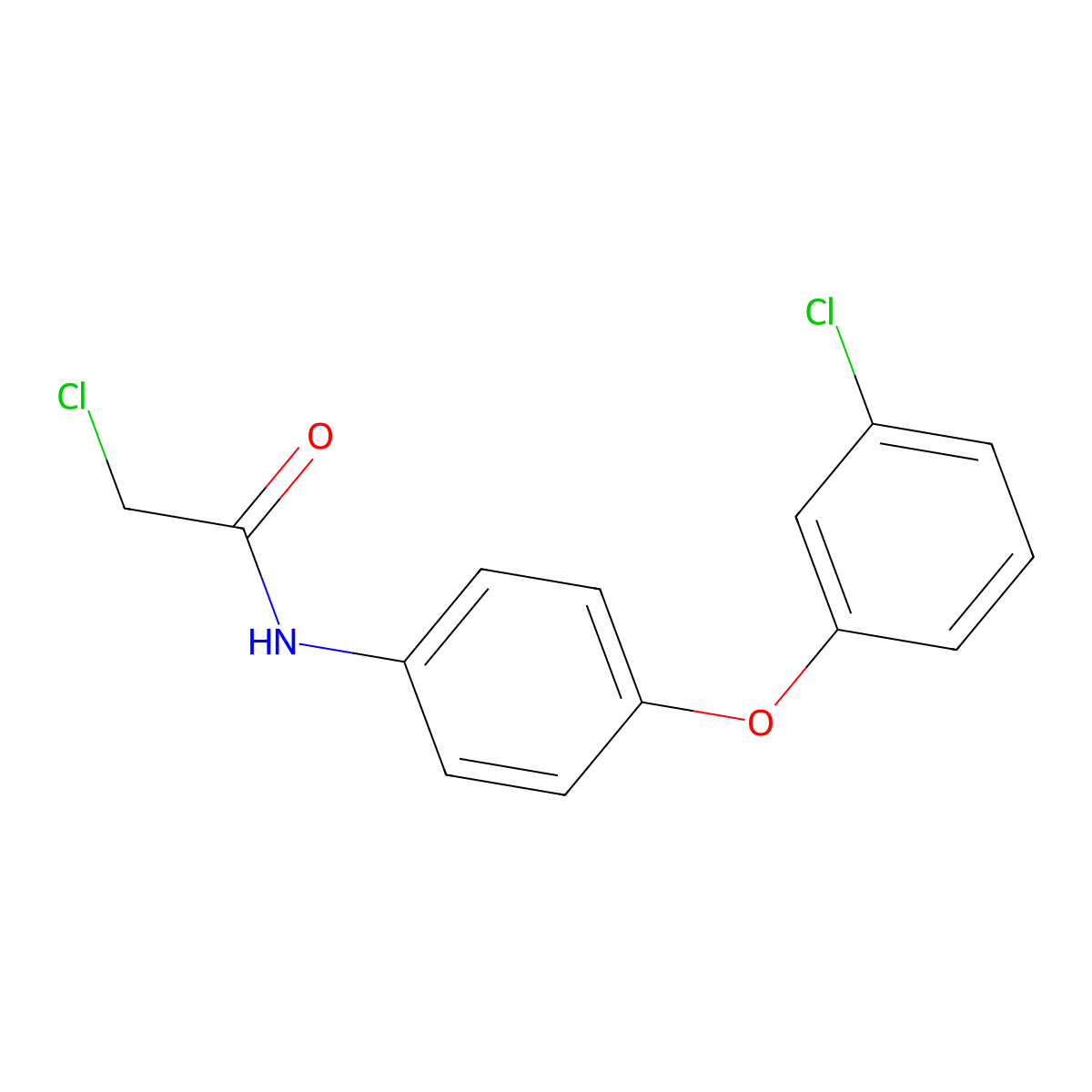 2-Chloro-N-[4-(3-chlorophenoxy)phenyl]acetamide molecular structure, CAS 69838-54-6