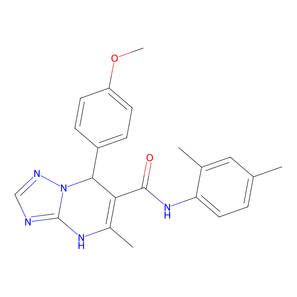 N-(2,4-dimethylphenyl)-7-(4-methoxyphenyl)-5-methyl-4,7-dihydro[1,2,4]triazolo[1,5-a]pyrimidine-6-carboxamide molecular structure, CAS 698383-87-8