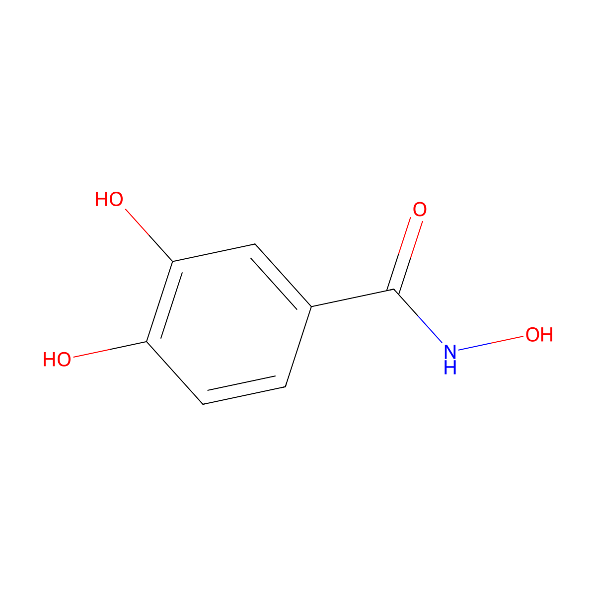 N,3,4-Trihydroxybenzamide molecular structure, CAS 69839-83-4