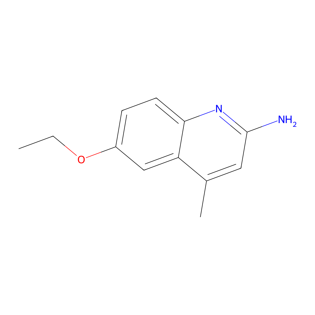 6-Ethoxy-4-methylquinolin-2-amine molecular structure, CAS 698390-58-8