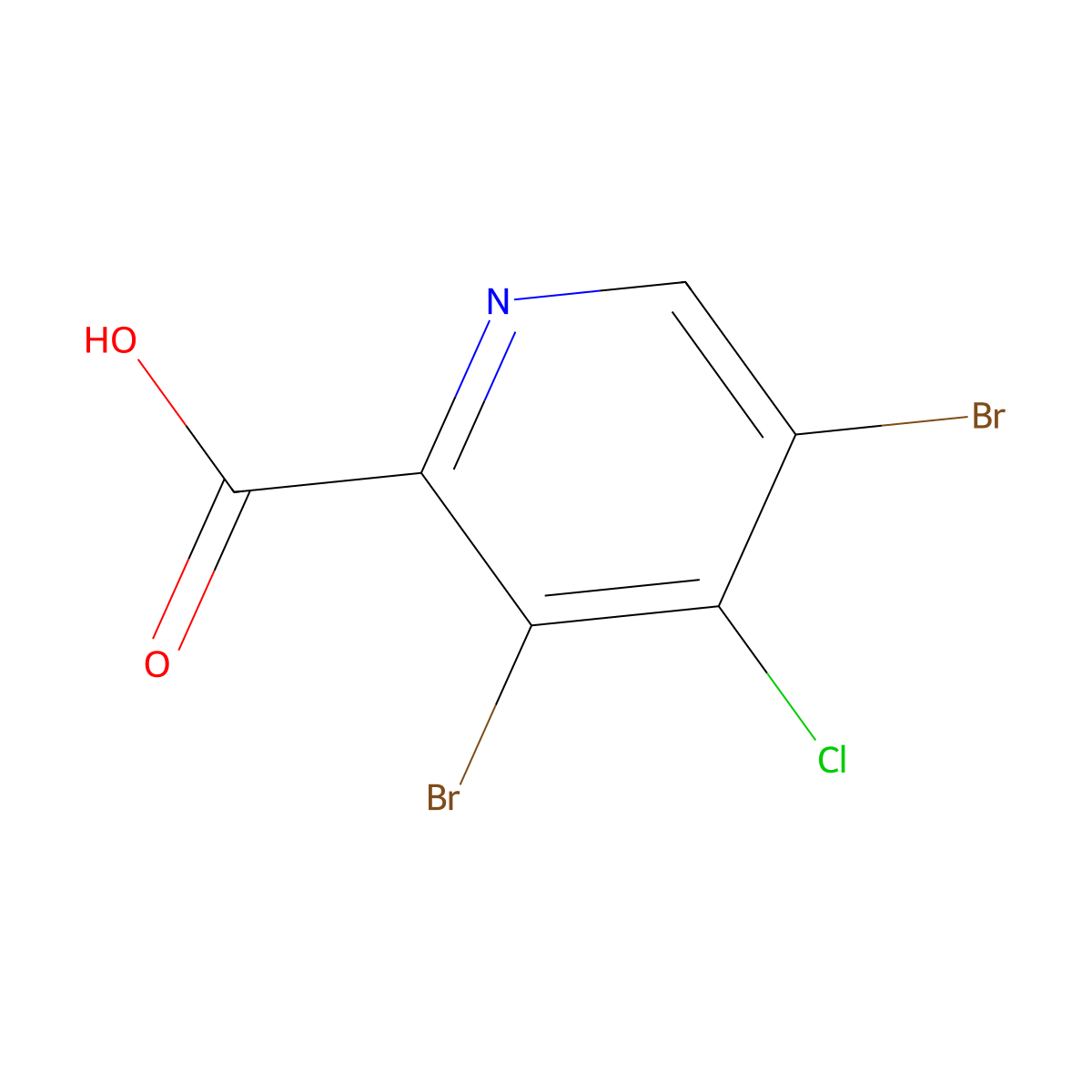 3,5-Dibromo-4-chloropicolinic acid molecular structure, CAS 698393-07-6