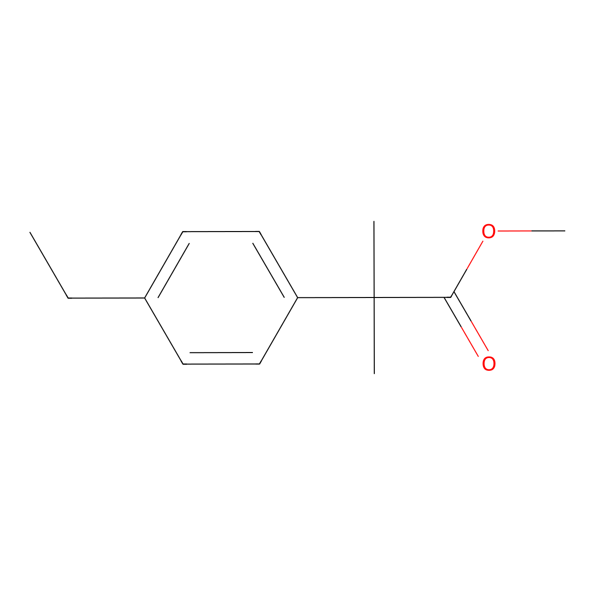 Methyl 2-(4-ethylphenyl)-2-methylpropanoate molecular structure, CAS 698394-59-1