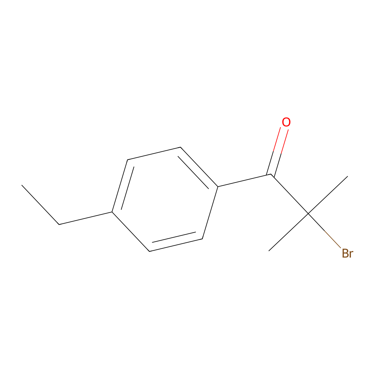 2-Bromo-1-(4-ethylphenyl)-2-methylpropan-1-one molecular structure, CAS 698394-60-4