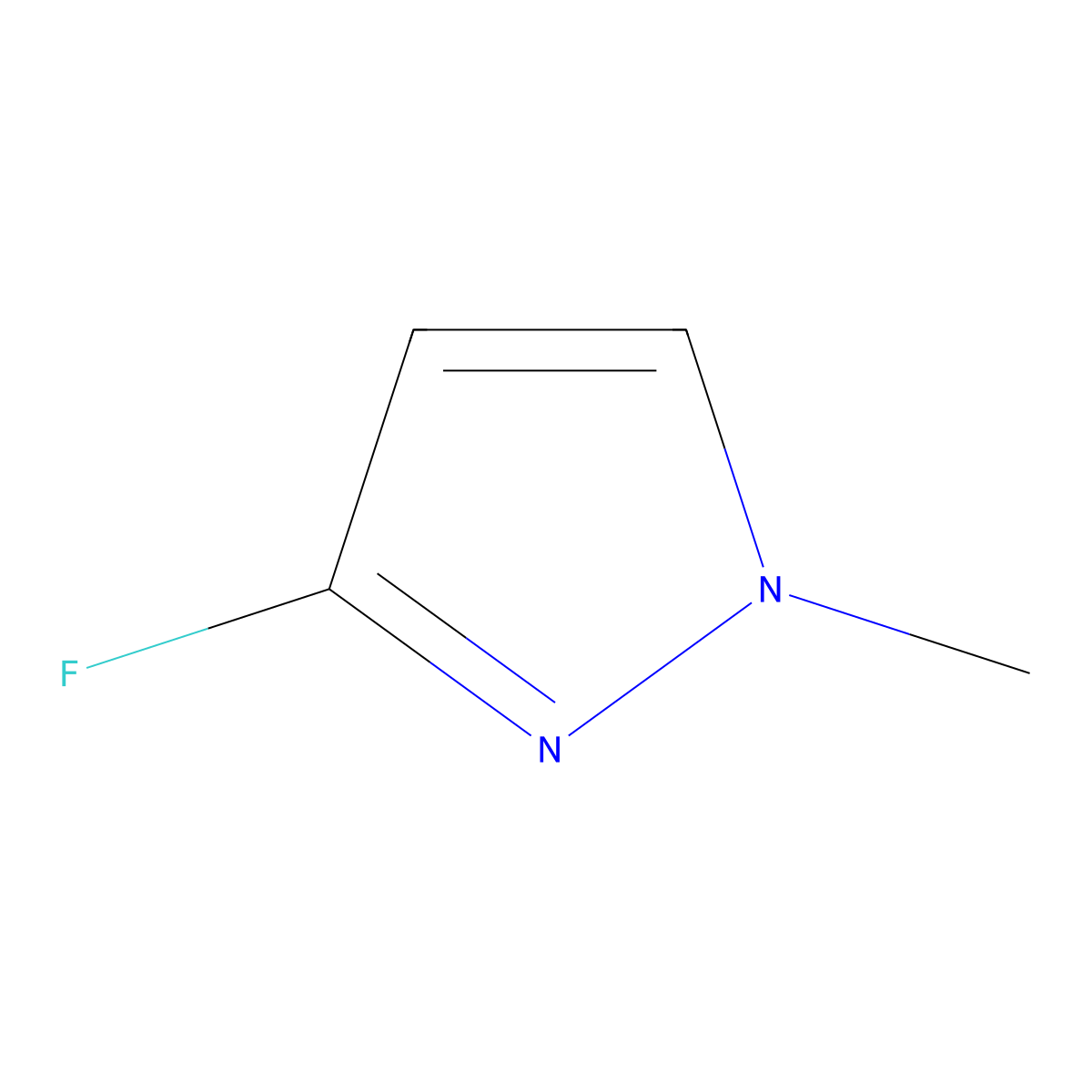 3-Fluoro-1-methyl-pyrazole molecular structure, CAS 69843-12-5