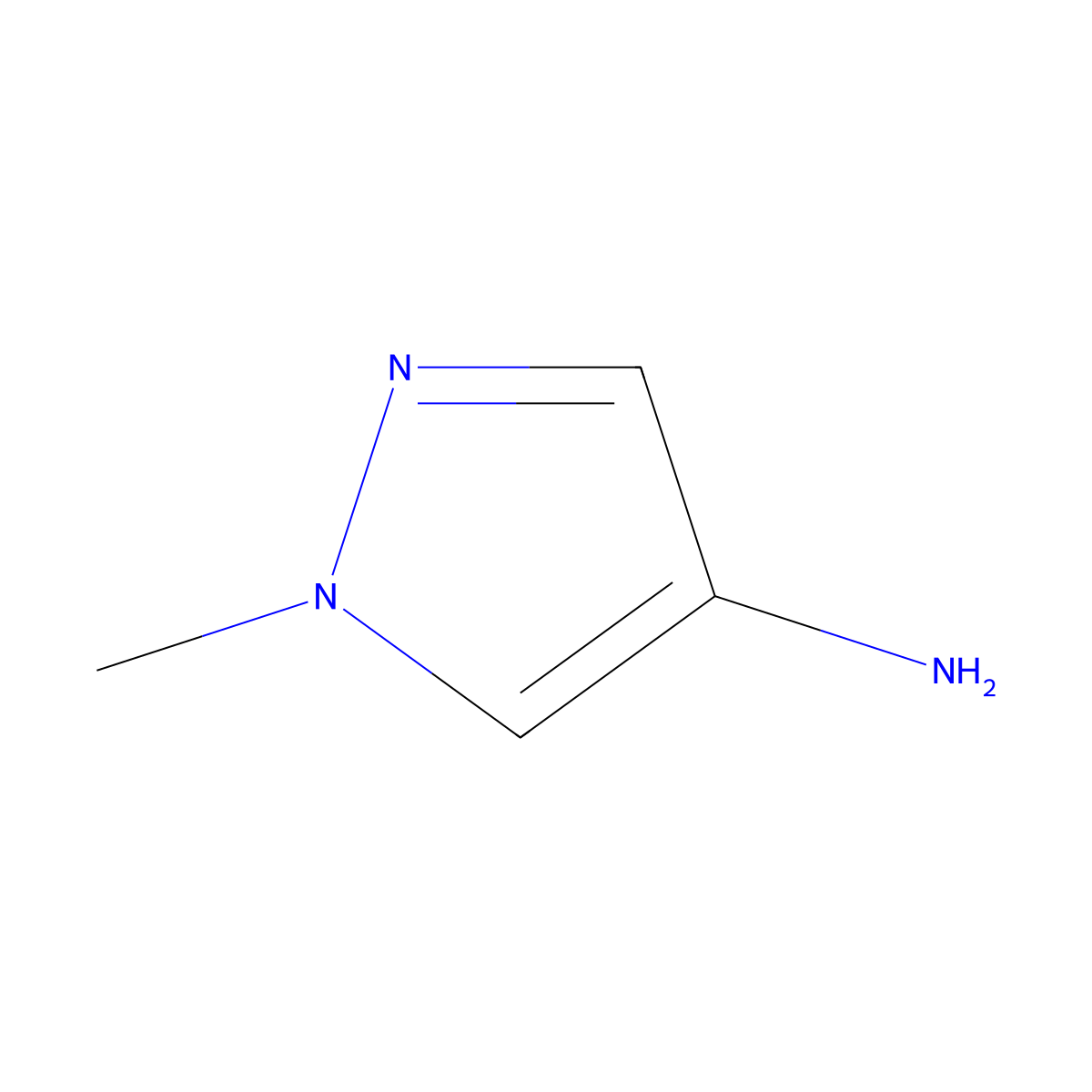 1-methyl-1H-pyrazol-4-amine molecular structure, CAS 69843-13-6
