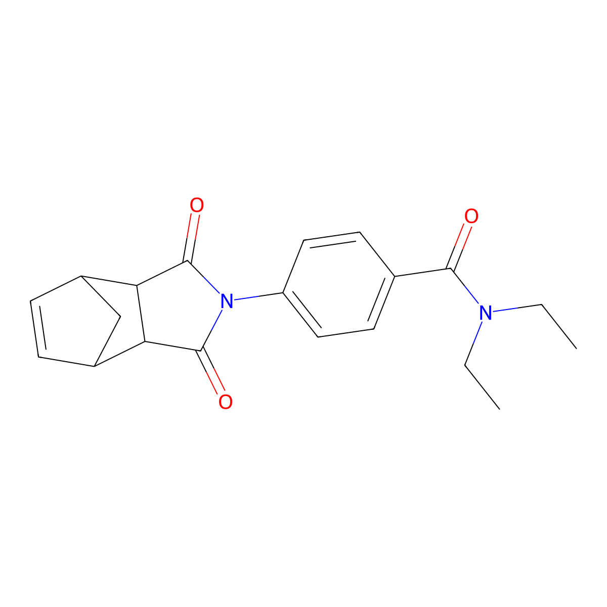 4-(1,3-Dioxo-1,3,3a,4,7,7a-hexahydro-2H-4,7-methanoisoindol-2-yl)-N,N-diethylbenzamide molecular structure, CAS 69844-10-6