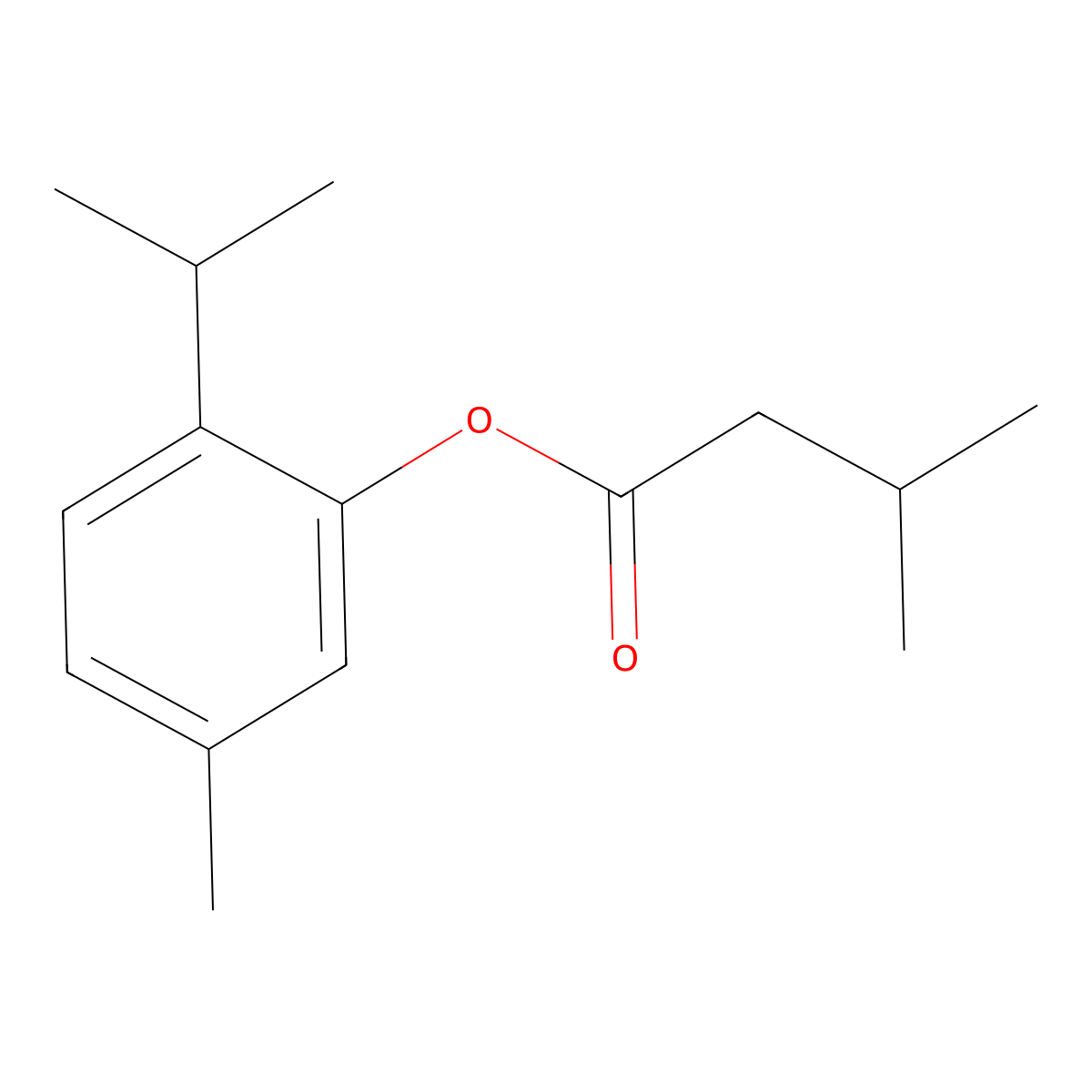 Butanoic acid, 3-methyl-, 5-methyl-2-(1-methylethyl)phenyl ester molecular structure, CAS 69844-33-3