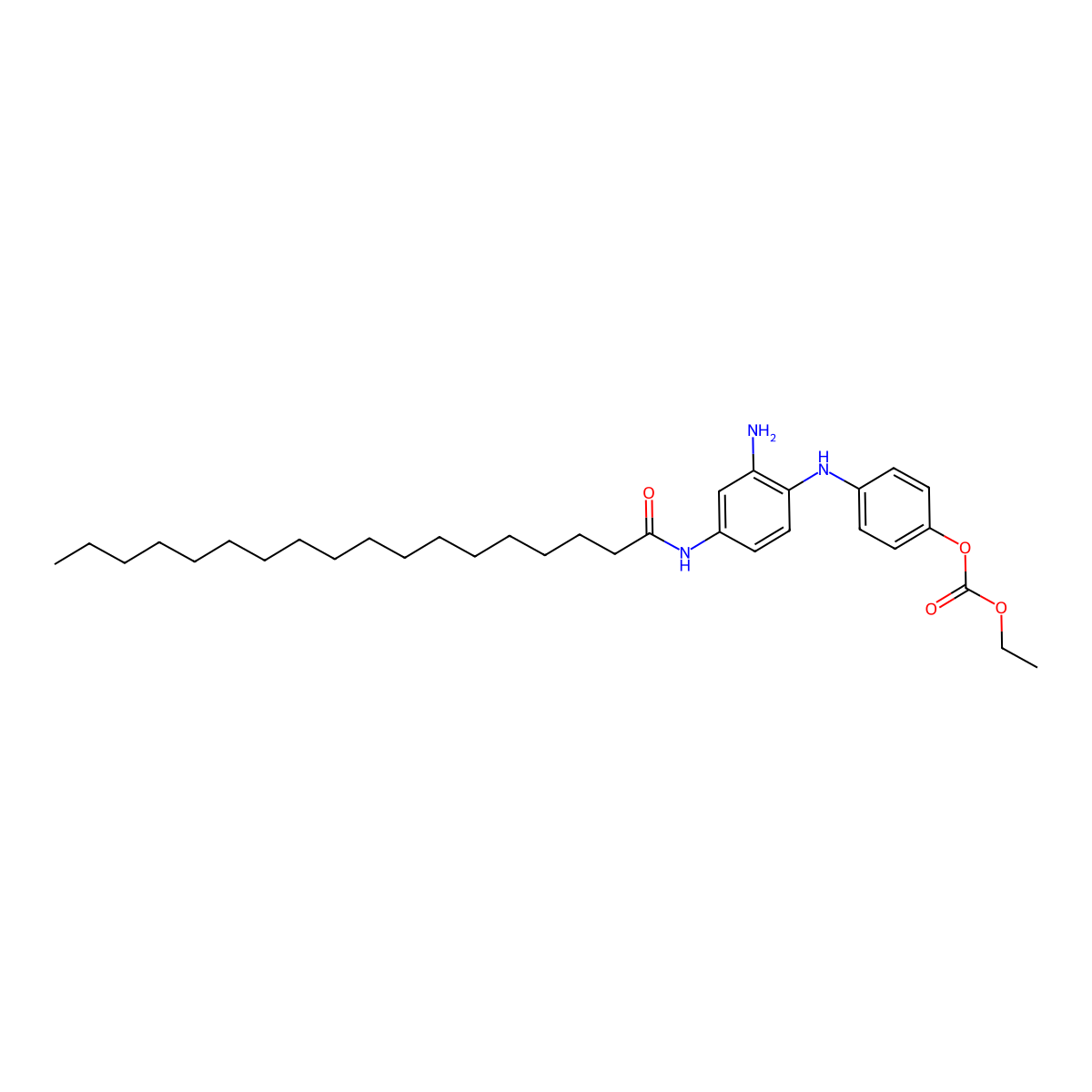Carbonic acid, 4-((2-amino-4-((1-oxooctadecyl)amino)phenyl)amino)phenyl ethyl ester molecular structure, CAS 69847-37-6