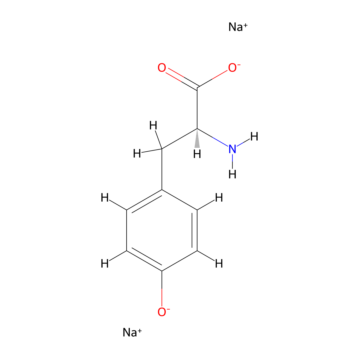 tyrosine disodium anhydrous molecular structure, CAS 69847-45-6