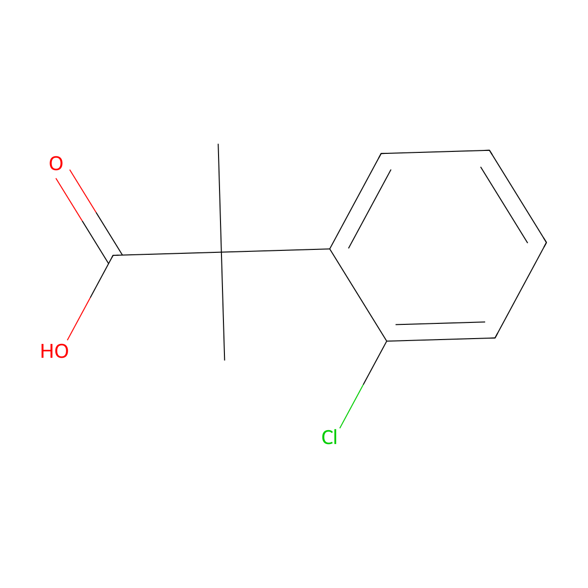 2-(2-Chlorophenyl)-2-methylpropanoic acid molecular structure, CAS 69849-06-5