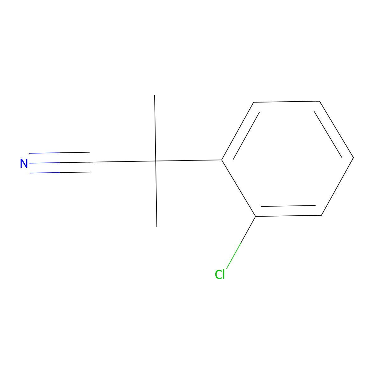 2-(2-Chlorophenyl)-2-methylpropanenitrile molecular structure, CAS 69849-08-7