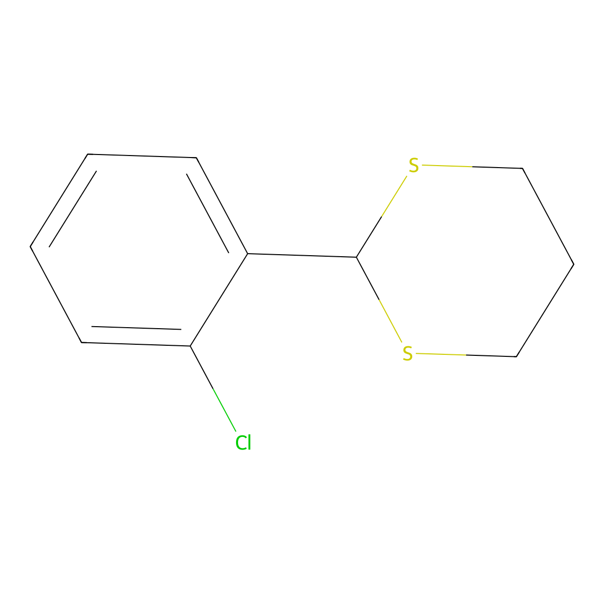 2-(2-Chlorophenyl)-1,3-dithiane molecular structure, CAS 69849-09-8