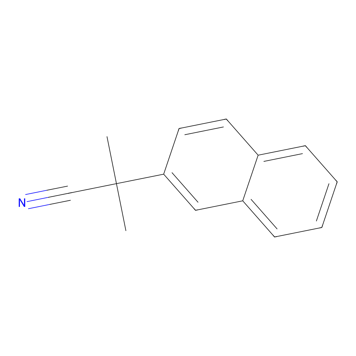 2-Methyl-2-(naphthalen-2-yl)propanenitrile molecular structure, CAS 69849-14-5