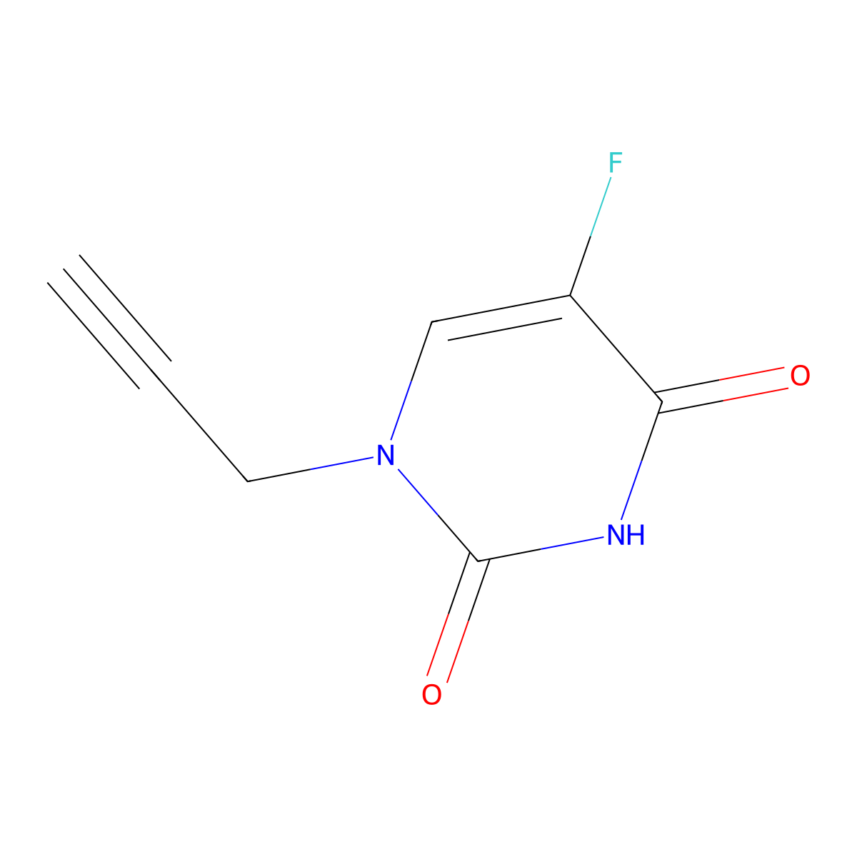 5-Fluoro-1-(prop-2-yn-1-yl)pyrimidine-2,4(1h,3h)-dione molecular structure, CAS 69849-33-8