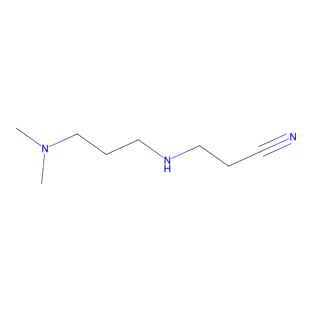3-((3-(Dimethylamino)propyl)amino)propanenitrile molecular structure, CAS 69852-45-5