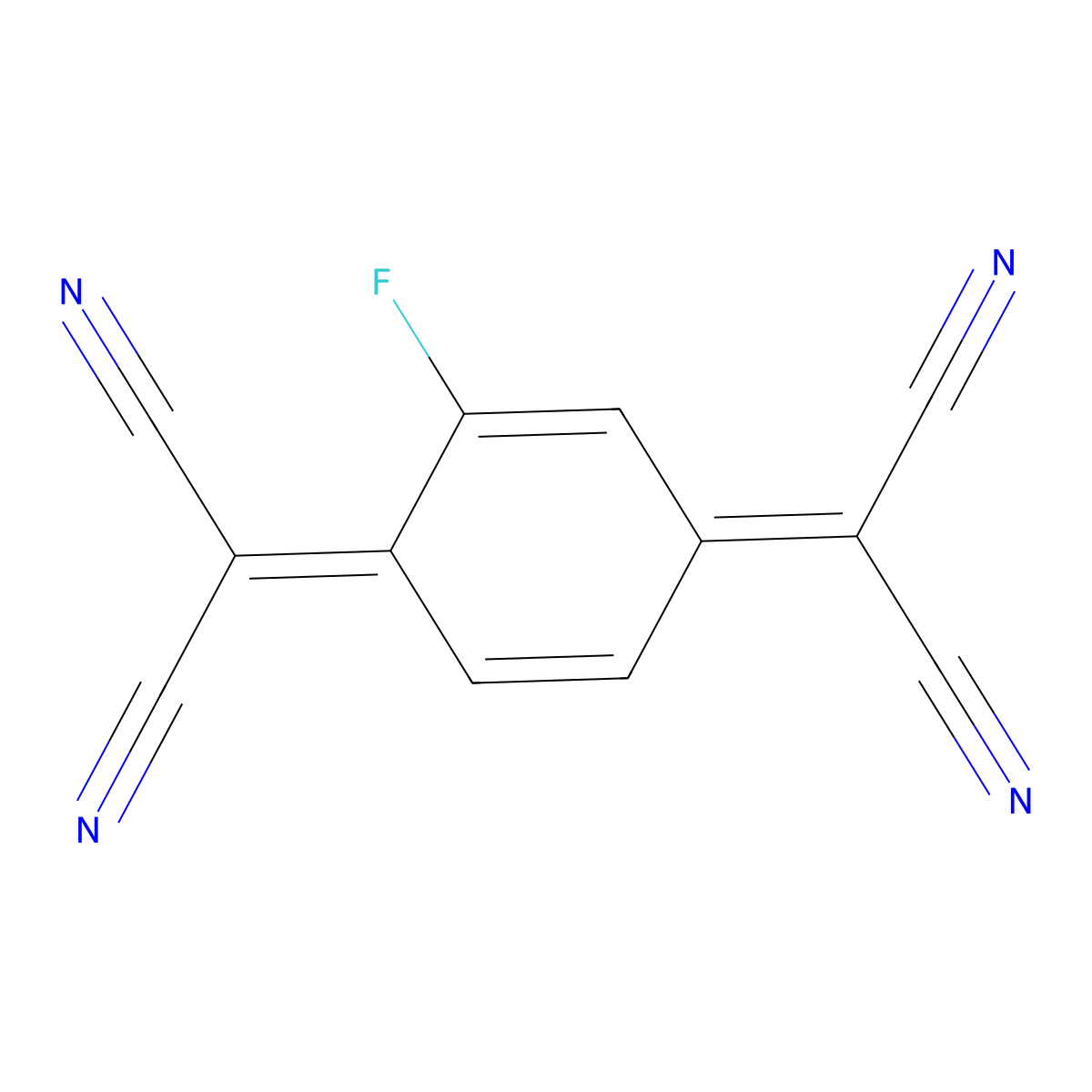 2-Fluoro-7,7,8,8-tetracyanoquinodimethane molecular structure, CAS 69857-37-0