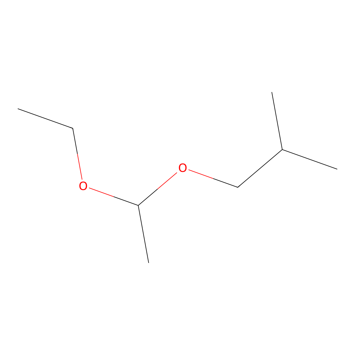 Acetaldehyde ethyl isobutyl acetal molecular structure, CAS 6986-51-2