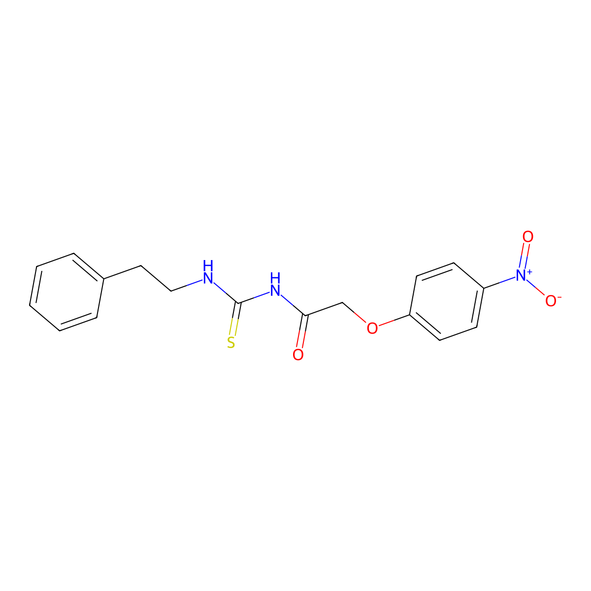 2-(4-nitrophenoxy)-N-[(2-phenylethyl)carbamothioyl]acetamide molecular structure, CAS 6986-94-3