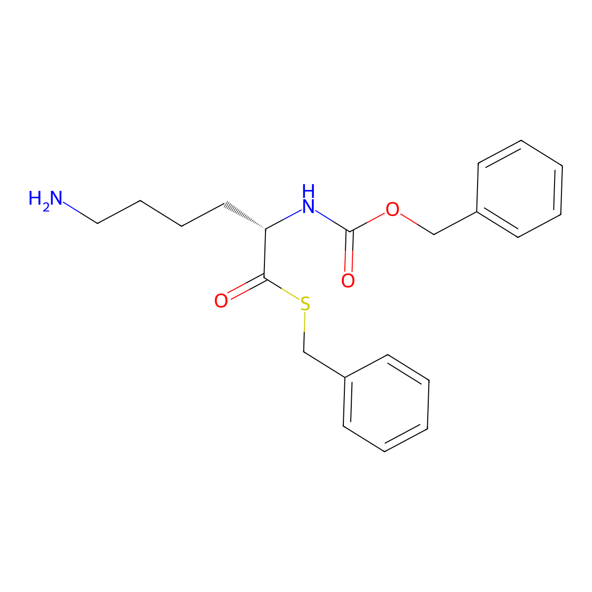 Thiobenzyl benzyloxycarbonyl-L-lysinate molecular structure, CAS 69861-90-1