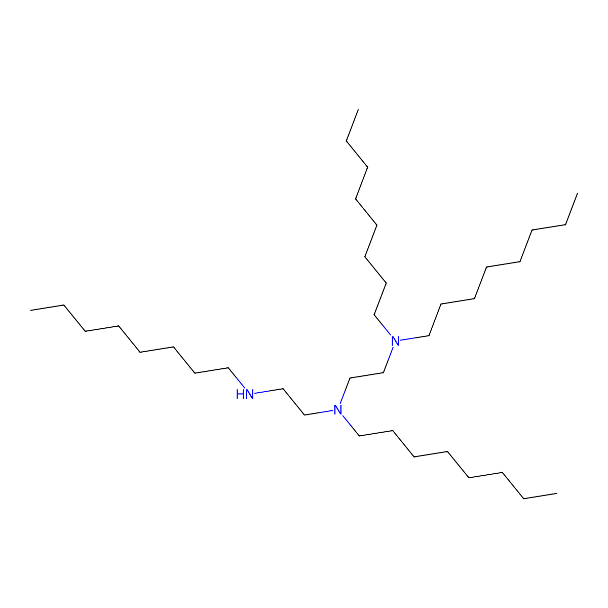 1,2-Ethanediamine, N1,N1,N2-trioctyl-N2-(2-(octylamino)ethyl)- molecular structure, CAS 69868-16-2
