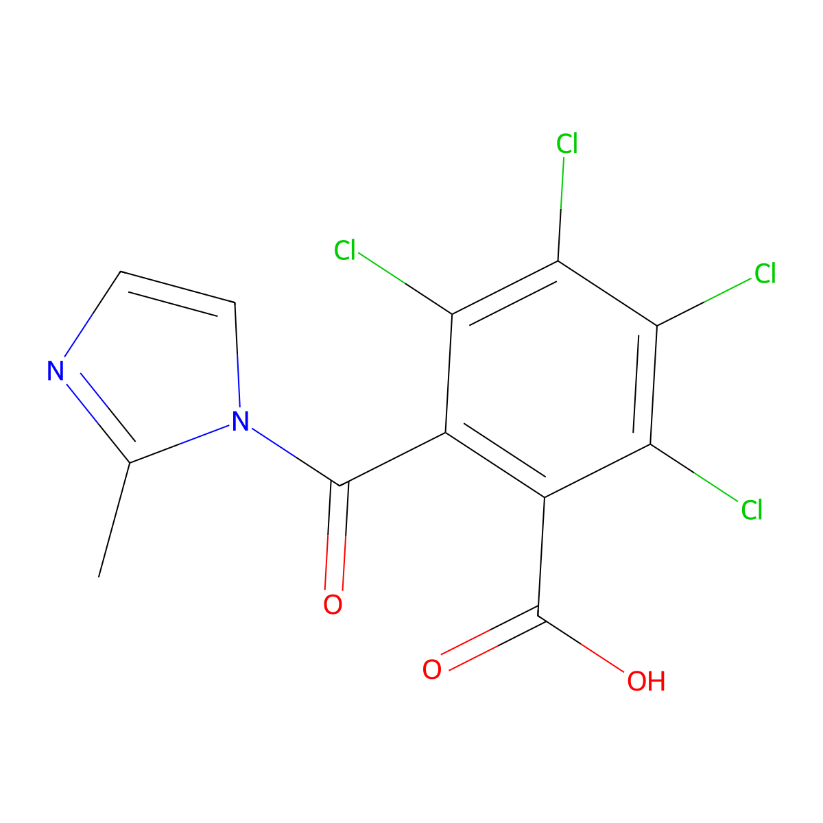 2,3,4,5-Tetrachloro-6-[(2-methyl-1H-imidazol-1-yl)carbonyl]benzoic acid molecular structure, CAS 69868-17-3