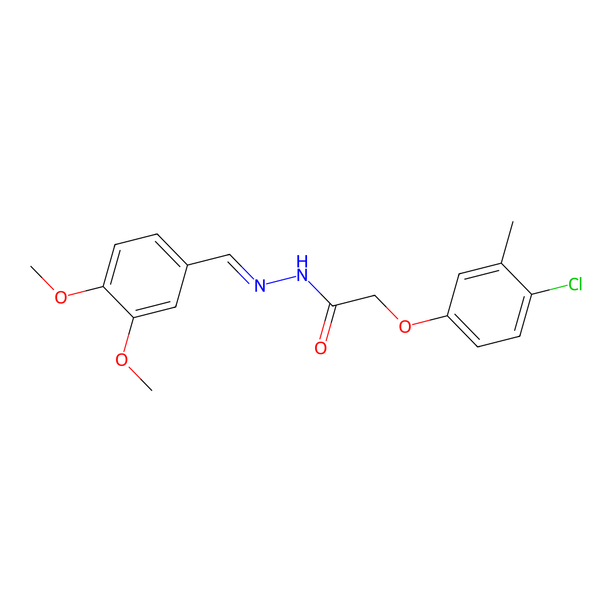 2-(4-Chloro-3-methylphenoxy)-N-[(3,4-dimethoxyphenyl)methylidene]ethanehydrazonic acid molecular structure, CAS 6987-16-2
