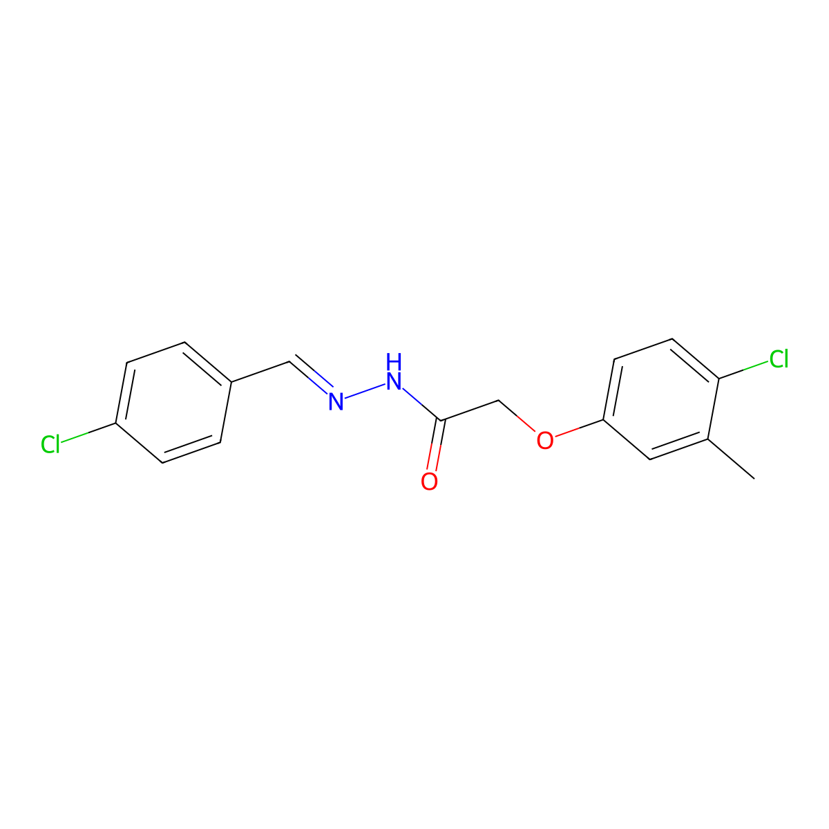 2-(4-Chloro-3-methylphenoxy)-N-[(4-chlorophenyl)methylidene]ethanehydrazonic acid molecular structure, CAS 6987-18-4