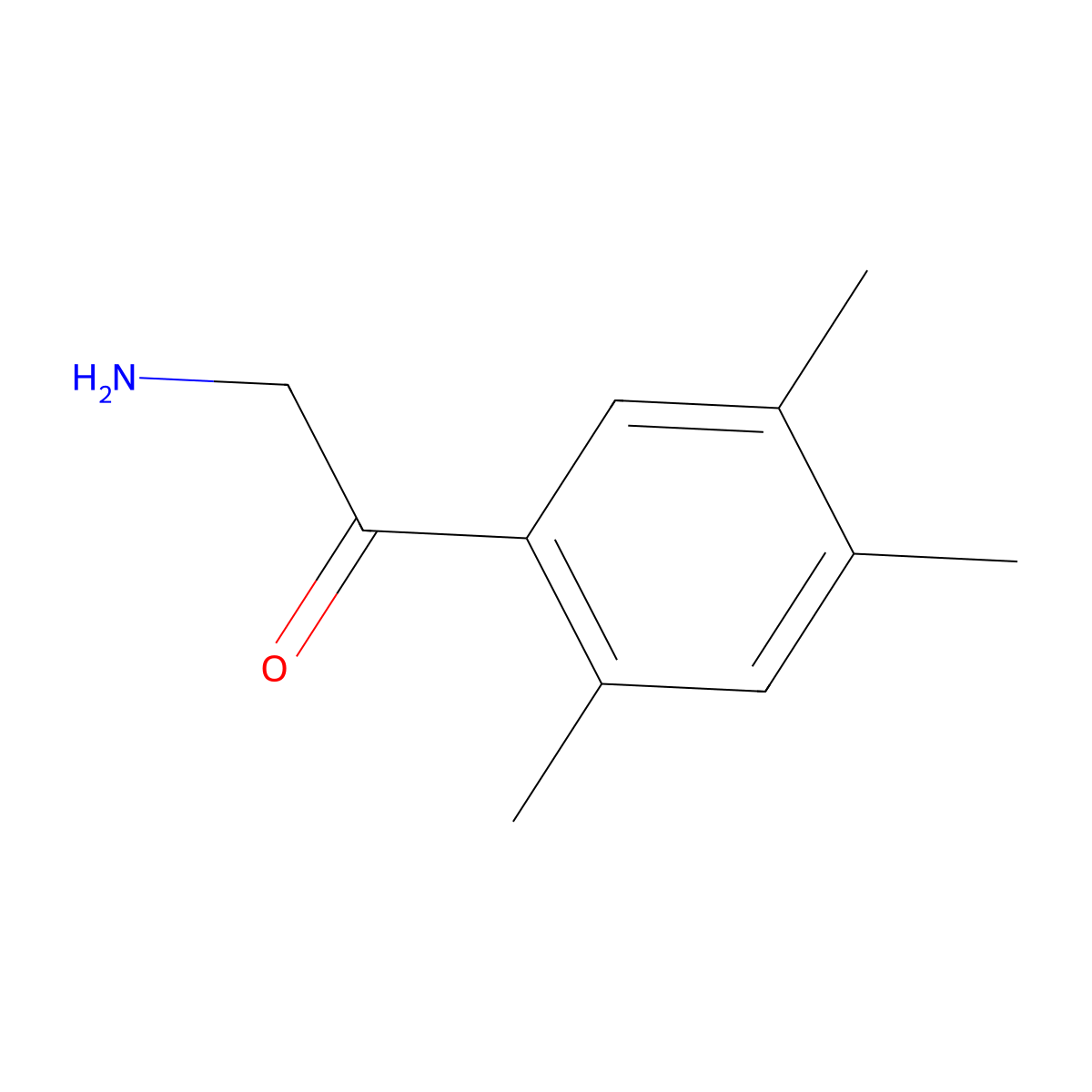 2-Amino-1-(2,4,5-trimethylphenyl)ethanone molecular structure, CAS 69872-38-4