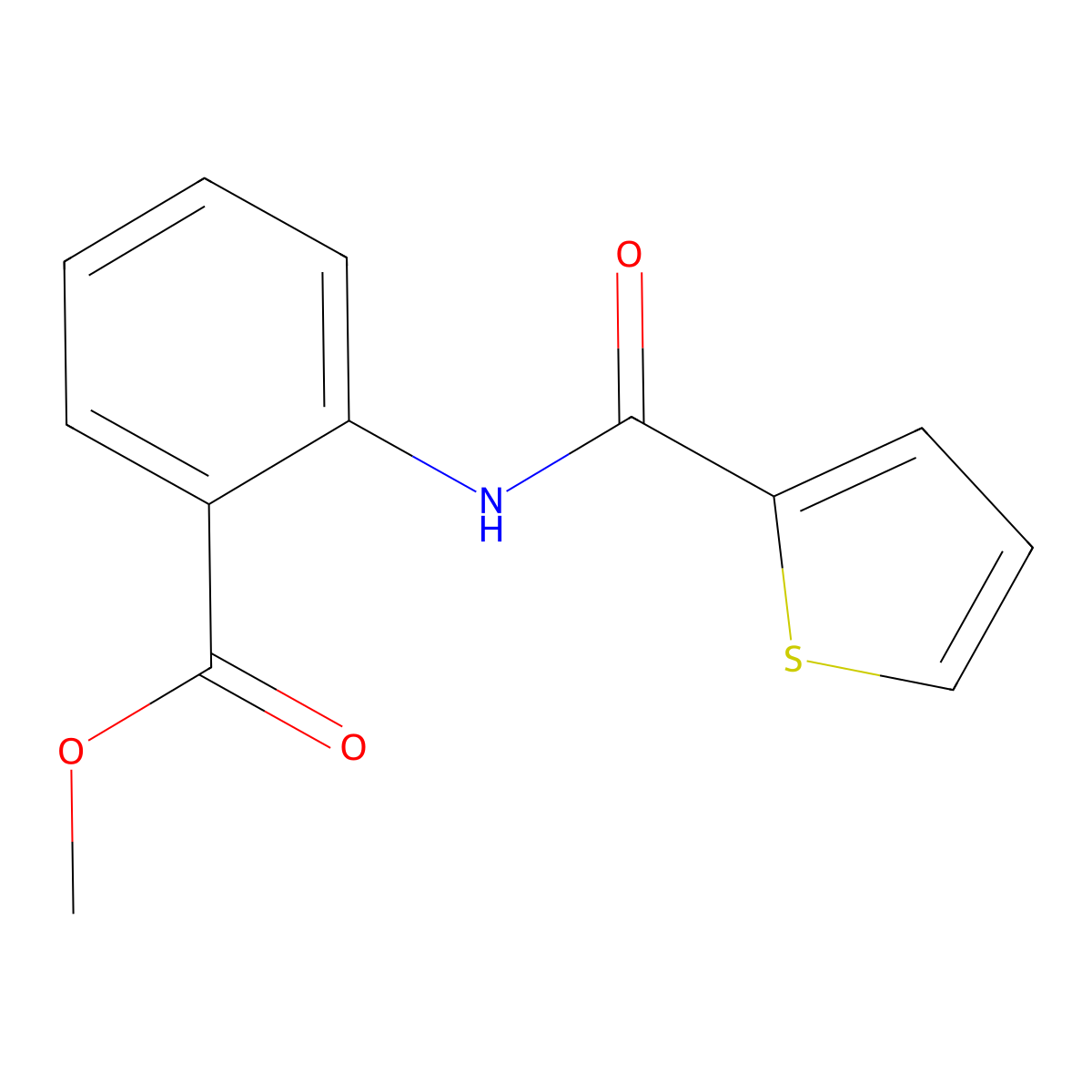 Methyl 2-[(2-thienylcarbonyl)amino]benzoate molecular structure, CAS 69873-66-1