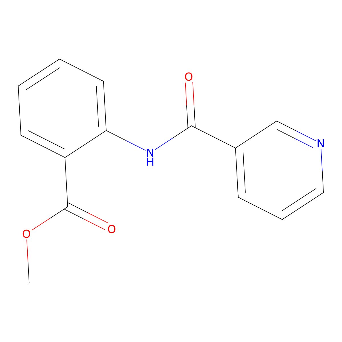 Methyl 2-(pyridine-3-carbonylamino)benzoate molecular structure, CAS 69873-68-3