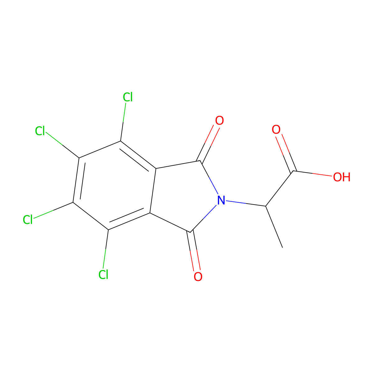 2-(4,5,6,7-Tetrachloro-1,3-dioxoisoindol-2-yl)propanoic acid molecular structure, CAS 69874-70-0