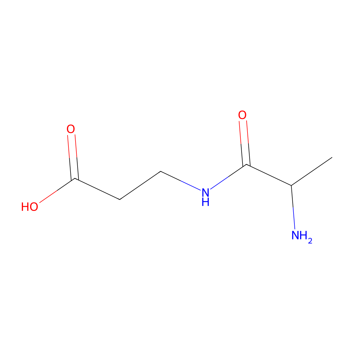 (R)-3-(2-aminopropanamido)propanoic acid molecular structure, CAS 69875-13-4