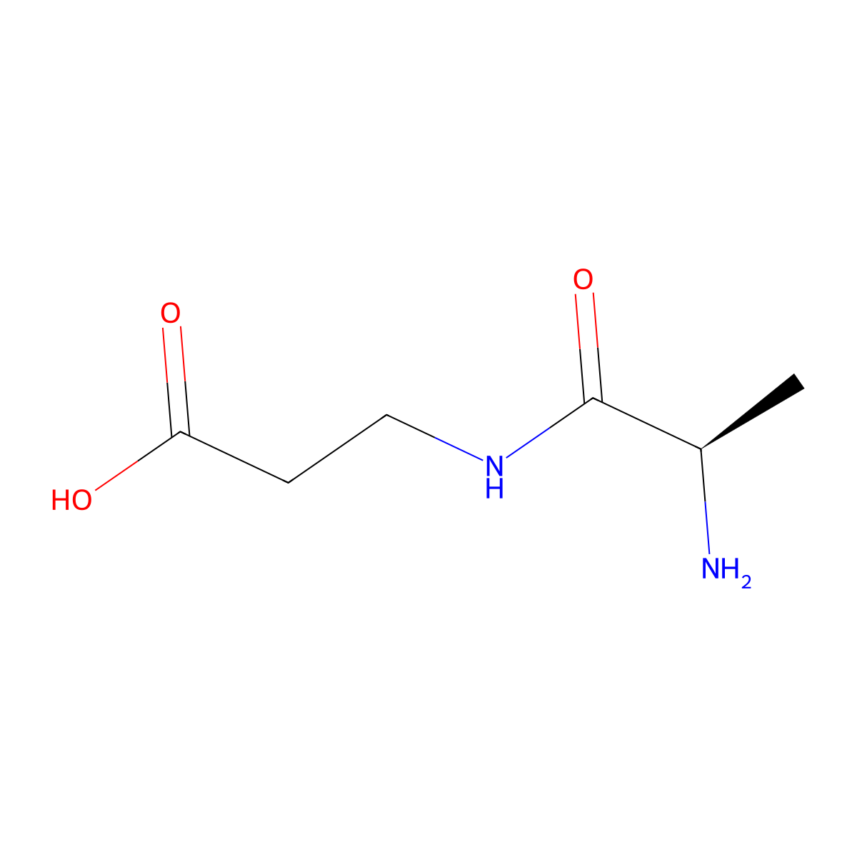 (R)-3-(2-aminopropanamido)propanoic acid molecular structure, CAS 69875-13-4